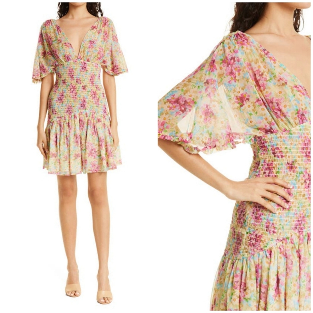 NWT byTiMo Floral Smocked Chiffon Dress - Summer Flowers